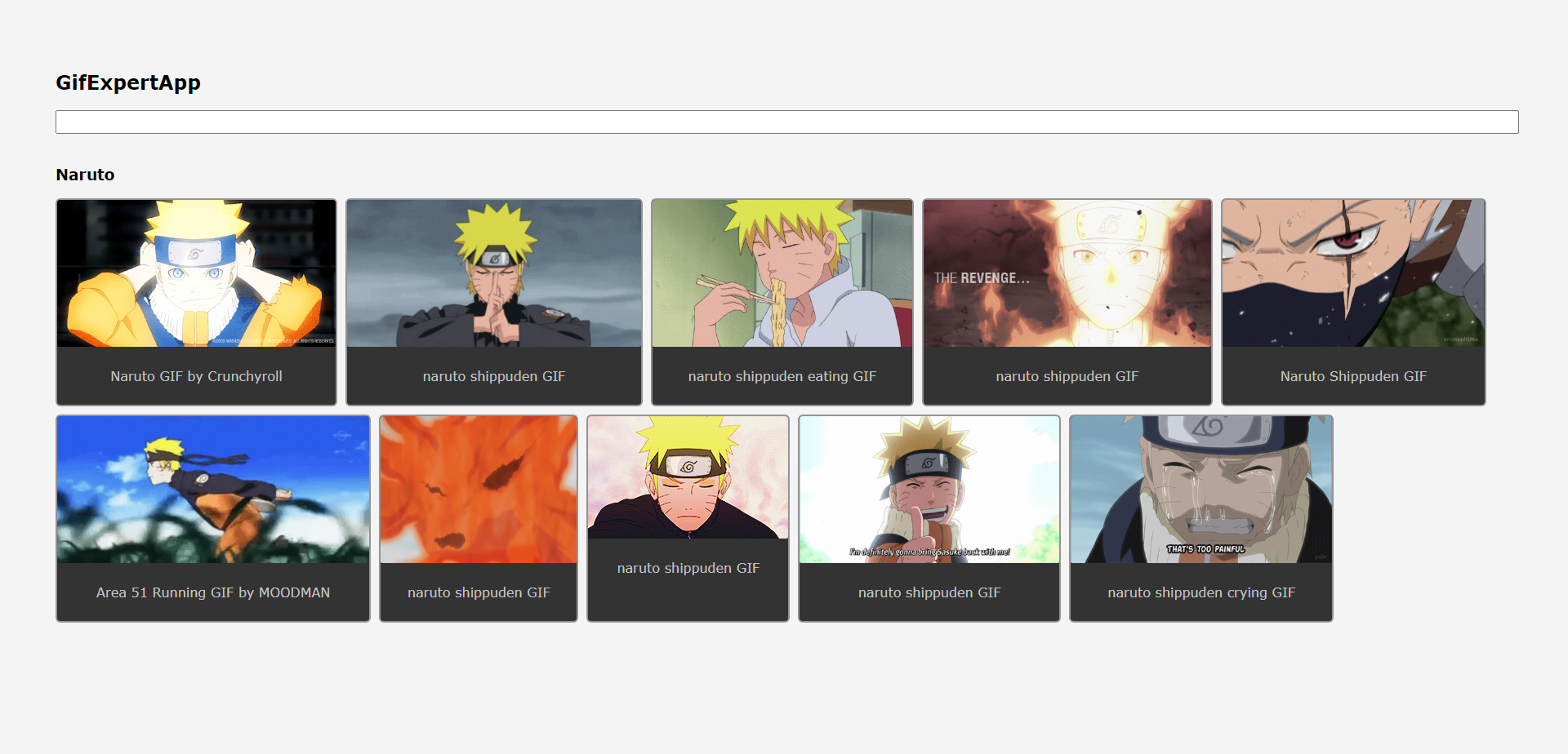 React Gif App screenshot