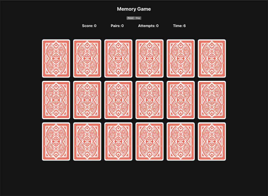 Memory Game screenshot