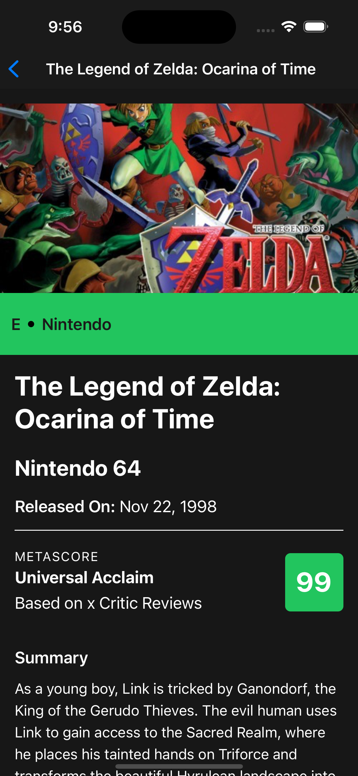 Metacritic App screenshot